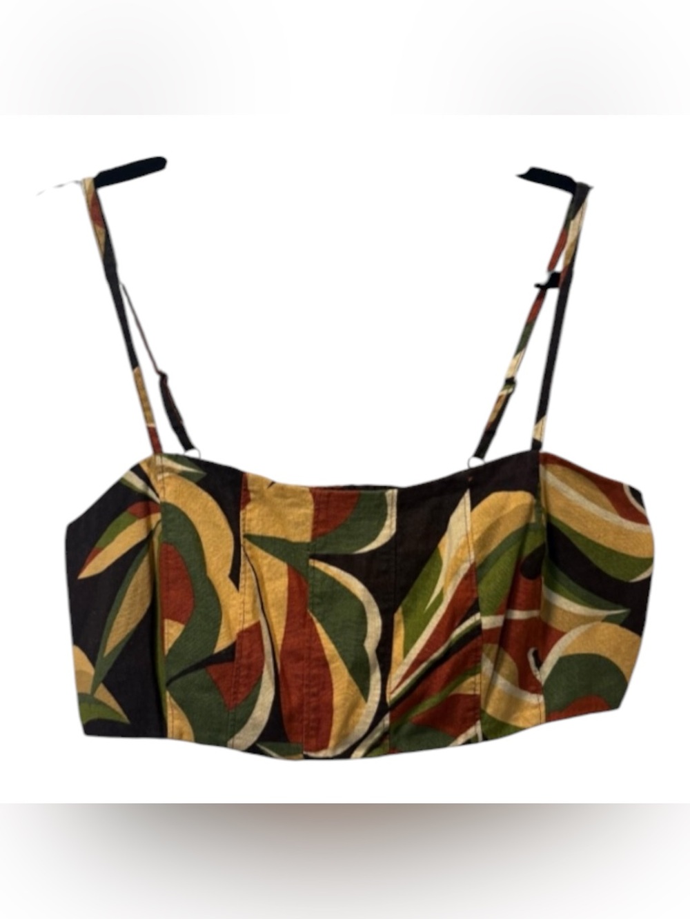 House of Harlow 1960 Multicolor Abstract Leaf Crop Cami